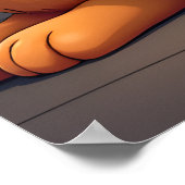 Luxury Tipsy Cat Modern Art Illustration Poster (Ecke)