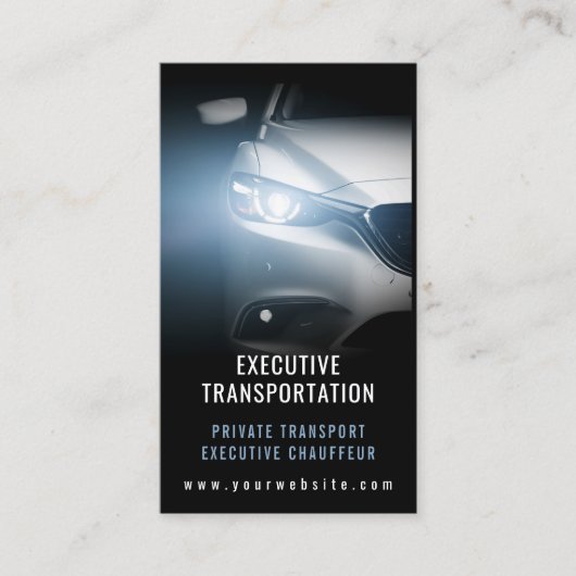 Luxury Transport Car QR Code Blue & Black Visitenkarte (Vorderseite)