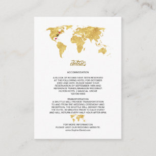 Luxury Travel World Map Hochzeitdetails Begleitkarte