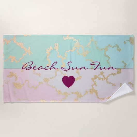 Luxury Trendy Blush Pink Soft Mint Gold Collection Strandtuch (Vorderseite)