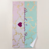 Luxury Trendy Blush Pink Soft Mint Gold Collection Strandtuch (Vorderseite)