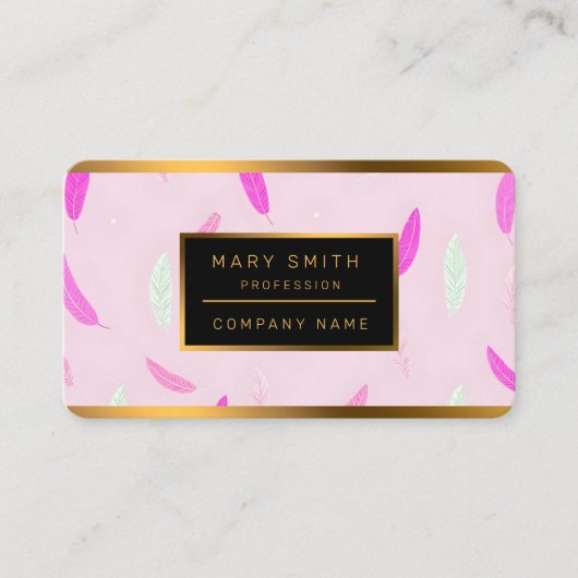 Luxury Trendy Feathers Boho Collection Visitenkarte (Vorderseite)