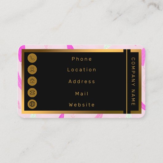 Luxury Trendy Feathers Boho Collection Visitenkarte (Rückseite)