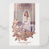 Luxury Trendy Floral My First Holy Communion Photo Folieneinladung (Vorderseite)