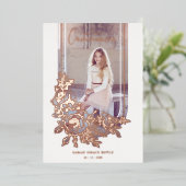 Luxury Trendy Floral My First Holy Communion Photo Folieneinladung (Stehend vorne)