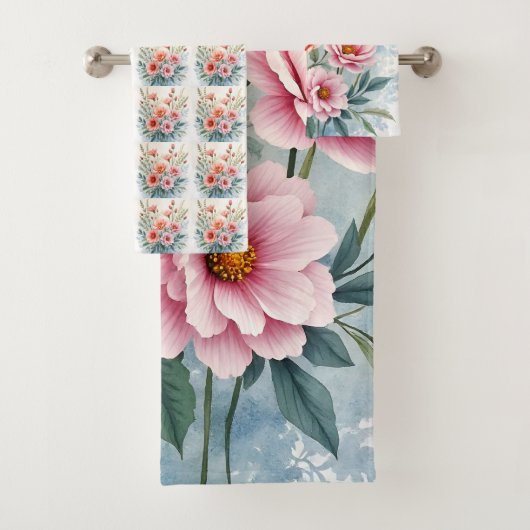 Luxury Trendy Wildflowers Beautiful Collection Badhandtuch Set (Insitu)