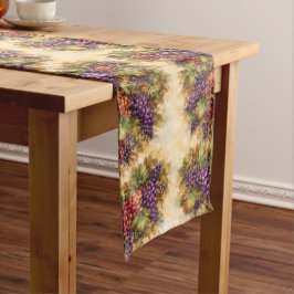 Luxury Tuscan Grapes Watercolor Table Runner Mittelgroßer Tischläufer