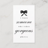 Luxury Unique Elegant Photographer QR Code Visitenkarte (Vorderseite)