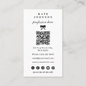 Luxury Unique Elegant QR Code Social Media Visitenkarte (Rückseite)