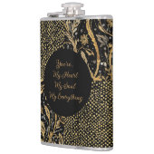 Luxury, Valentine's Day,Black Gold Florals ,Pixel  Flachmann (Links)