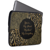 Luxury, Valentine's Day,Black Gold Florals ,Pixel Laptopschutzhülle (Vorne Rechts)