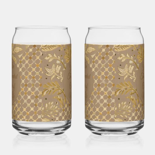 Luxury,Valentine's Day,Gold Flowers,Pixels Pattern Dosenglas (Links)
