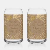 Luxury,Valentine's Day,Gold Flowers,Pixels Pattern Dosenglas (Rückseite)