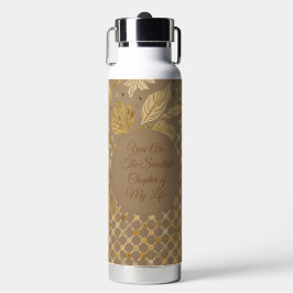 Luxury, Valentine's Day, Gold Flowers, Pixels  Trinkflasche