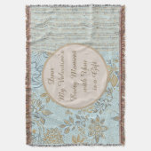 Luxury, Valentine's Day,Gold Soft Blue Flowers Art Decke (Vorderseite Vertikal)