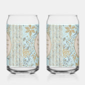 Luxury, Valentine's Day,Gold Soft Blue Flowers Art Dosenglas (Rechts)