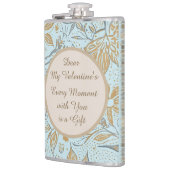 Luxury, Valentine's Day,Gold Soft Blue Flowers Art Flachmann (Links)