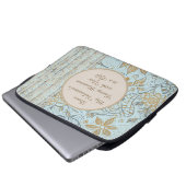 Luxury, Valentine's Day,Gold Soft Blue Flowers Art Laptopschutzhülle (Vorne Knopf)