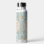 Luxury, Valentine's Day,Gold Soft Blue Flowers Art Trinkflasche (rechts)