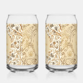 Luxury,Valentine's Day,Lovely Gold Flowers Pattern Dosenglas (Rechts)