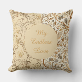 Luxury,Valentine's Day,Lovely Gold Flowers Pattern Kissen