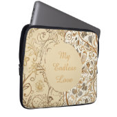 Luxury,Valentine's Day,Lovely Gold Flowers Pattern Laptopschutzhülle (Vorne Rechts)