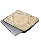 Luxury,Valentine's Day,Lovely Gold Flowers Pattern Laptopschutzhülle (Vorne Knopf)