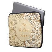 Luxury,Valentine's Day,Lovely Gold Flowers Pattern Laptopschutzhülle (Vorderseite Links)