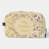 Luxury,Valentine's Day,Lovely Gold Flowers Pattern Waschbeutel (Vorderseite)