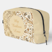 Luxury,Valentine's Day,Lovely Gold Flowers Pattern Waschbeutel (Rechte Ecke)