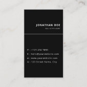 Luxury Vertical Black QR Code Realtor  Visitenkarte (Vorderseite)