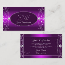 Luxury Verziert Lila Ombre Sparkle Jewels Initials