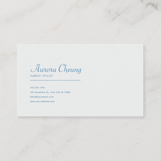 Luxury Victorian Blue Floral Ornate Gold Frame Visitenkarte (Rückseite)