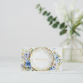 Luxury Victorian Blue Floral Ornate Gold Plate Visitenkarte (Stehend Vorderseite)