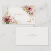 Luxury Victorian Blush Rose Floral and Gold Frame Visitenkarte (Vorne/Hinten)