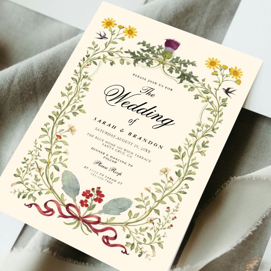 Luxury Victorian Botanical Wedding Einladung