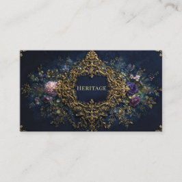 Luxury Victorian Ornate Gold Floral and Jewel Tone Visitenkarte