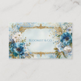 Luxury Victorian Ornate Gold Frame Blue Floral Visitenkarte