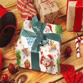 : Luxury Victorian Santa & Reindeer Christmas Wrap Geschenkpapier