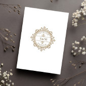 Luxury Vintag Frame Islamic Wedding Monogram Einladung