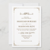 Luxury Vintag Frame Islamic Wedding Monogram Einladung (Vorderseite)