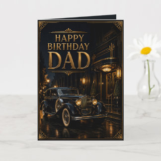 Luxury Vintage Classic Car Birthday Card for Dad Karte