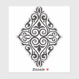 Luxury Vintage Floral Frame Decorative Art Aufkleber