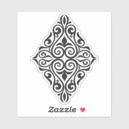 Luxury Vintage Floral Frame Decorative Art Aufkleber