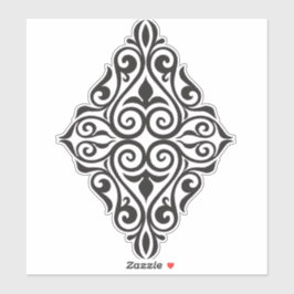 Luxury Vintage Floral Frame Decorative Art Aufkleber