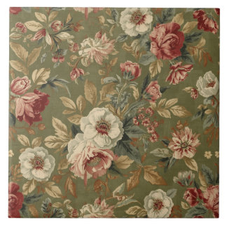 Luxury Vintage Olive Green Beige British Heritage Fliese