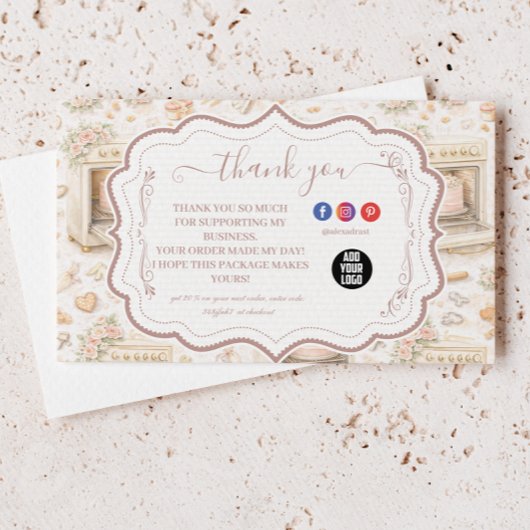 Luxury Vintage Patisserie Bakery Business Dankeskarte
