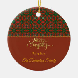 Luxury Vintage Personalised Christmas Patterned Keramik Ornament
