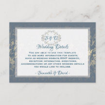 Luxury Vintage Wedding Empfang Details Card