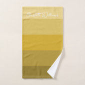 LUXURY WARM YELLOW GOLD FARBE STRIPE LINE PATTERN BADHANDTUCH SET (Handtuch)